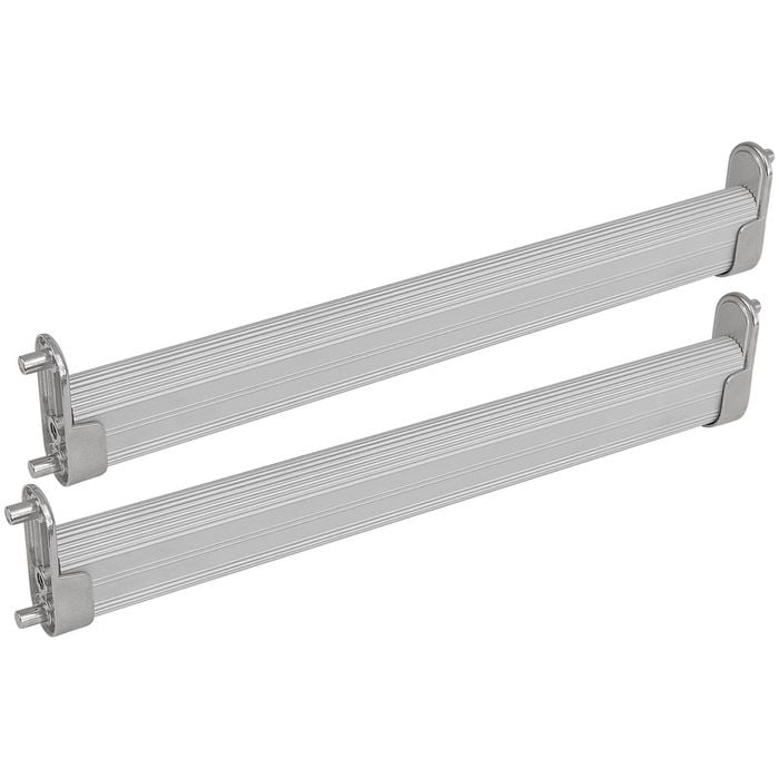 Lugna 418mm Silver Hanging Rail 2 Pack - To Suit 900 x 450mm Cabinet Shell