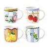 4pc Porto Valentina Italian Inspired Illustration Mug Set Multicoloured