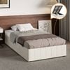 Oikiture Bed Frame King Single Gas Lift Storage Base Velvet FURB