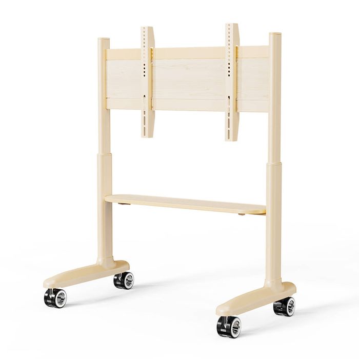 Screenmounts Cream Art Mobile Tv Stand Trolley Mount Bracket 32-86 Inch