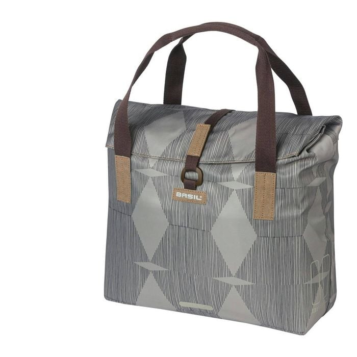 Basil Elegance Bicycle Shopper Bag 20-26l Chateau Taupe Grey