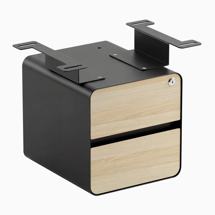 Desky Minimal Under Desk Cabinet Black Frame