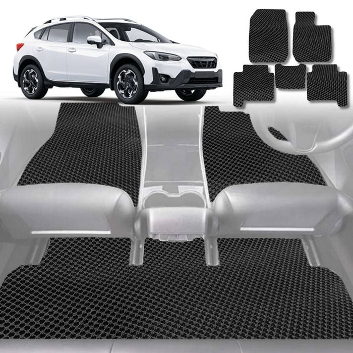 6D Diamond Car Floor Mats for Subaru XV 2012-2017-Full Set-Black-Outback GT