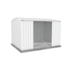 Absco Sheds 3.0 x 2.26 x 2.0m Surfmist Ezislider Double Sliding Door Garden Shed