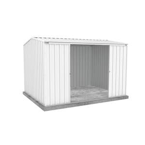 Absco Sheds 3.0 x 2.26 x 2.0m Surfmist Ezislider Double Sliding Door Garden Shed