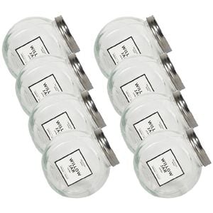 8PK Glass & Co Willow Premium Tilt Silver Screw Lid Storage Jar 1.6L Clear