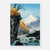 Galrie Stunning Scenic Mountain River Ukiyo-e Art Print for Home Decor, Poster Only, A2 42 x 60cm (16 x 24inch)