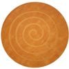 Handmade Round Wool Rug - Swirl - Orange - 160x160cm