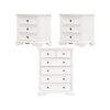 Celosia 2pc Bedside Tallboy 3pc Bedroom Set Nightstand Storage Cabinet - White