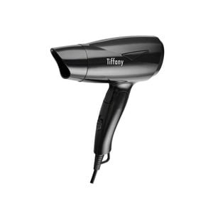 Tiffany Hair Dryer 1200W DC Motor Foldable Handle 2 Heat Settings Black