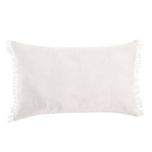 Vintage Design Homewares White French Linen Filled Cushion - 35cm x 55cm