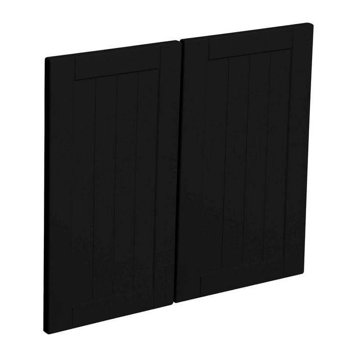 Kaboodle 600mm Black Olive Country Medium Rangehood Doors - 2 Pack