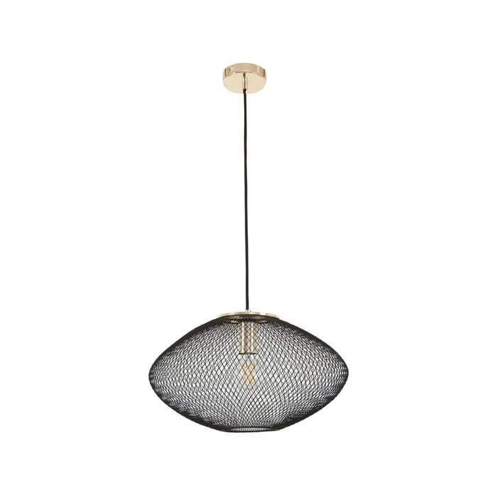 CLA Lighting GOLPE Interior Oval Stainless Steel Pendant Light- Large Black