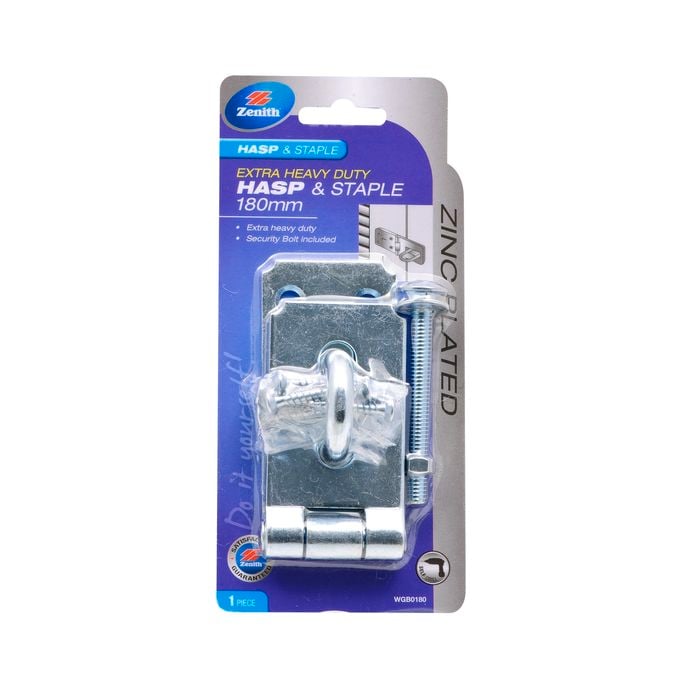 Zenith 180mm Zinc Plated Extra Heavy Duty Hasp & Staple
