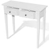 vidaXL Dressing Console Table with 2 Drawers White Hallway Display Stand Desk