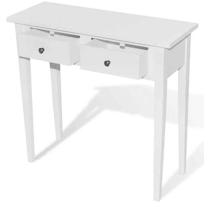 vidaXL Dressing Console Table with 2 Drawers White Hallway Display Stand Desk