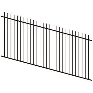 ProtectorAl 1201 - 2400 x 1200mm Black Satin Raked Up to 15º Picket Top Pool Fence Panel - Black