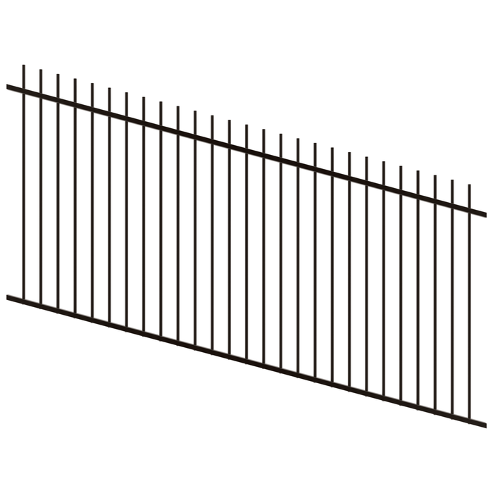 ProtectorAl 1201 - 2400 x 1200mm Black Satin Raked Up to 15º Picket Top Pool Fence Panel - Black