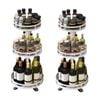 SOGA 2X 3 Tier White Steel Round Rotating Kitchen Countertop Organiser Shelf