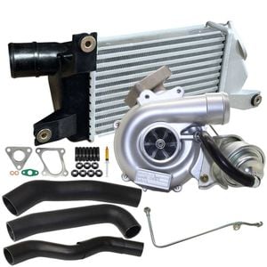 Upgrade Billet Turbo Charger With 50mm Intercooler & Hoses And Genuine Oil Feed Pipe For Mitsubishi Triton Mn 4d56 2.5l 2wd Vt10