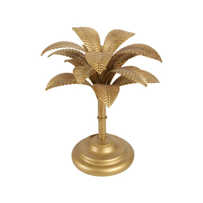 Maine & Crawford Brynne Palm Tree 29x25cm Candle Holder - Antique White