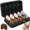 Catzon Skull Ice Cube Mold 3D 10-Cavity with Lid Reusable for Whiskey
