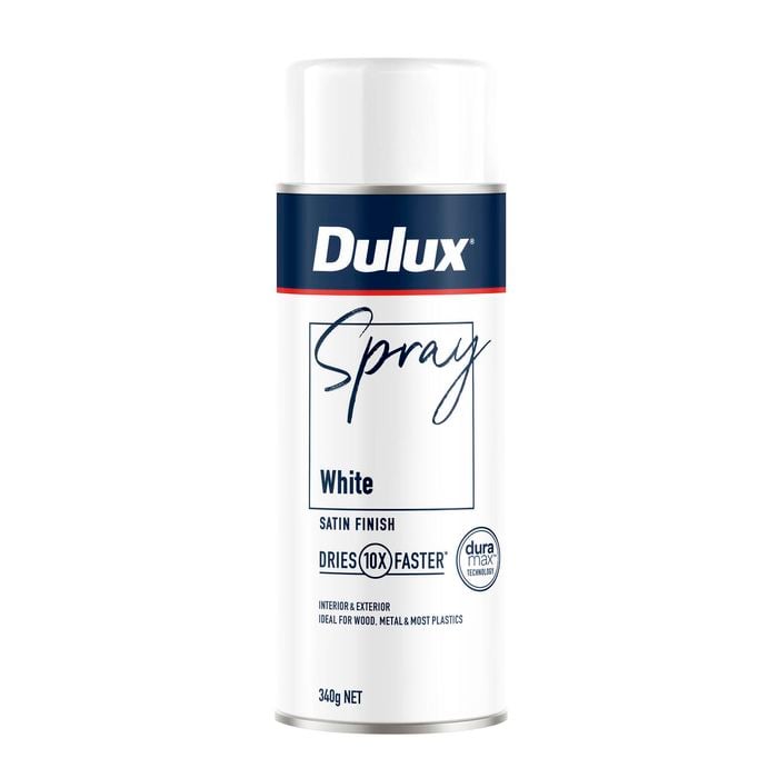 Dulux 340g White Satin Spray Paint