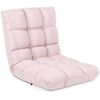 Costway Floor Chair Lazy Sofa Velvet Chaise Lounge Recliner Pink