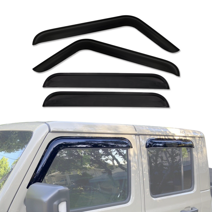 AUSGO Luxury Weather Shields for Jeep Gladiator Dual Cab 2020-Onwards Weathershields Window Visors Wind Deflectors
