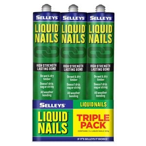 Selleys 320g Liquid Nails Construction Adhesive - 3 Pack