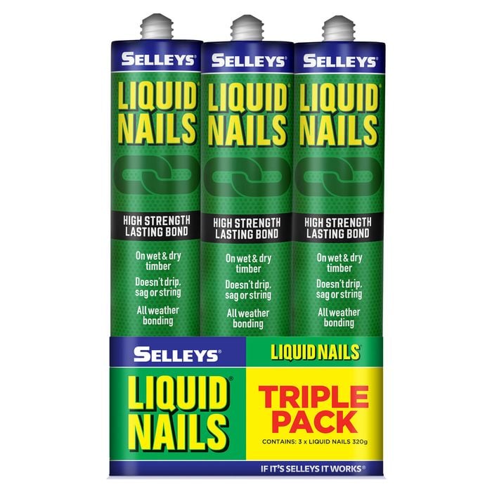 Selleys 320g Liquid Nails Construction Adhesive - 3 Pack