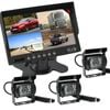 Elinz 7" Quad Monitor Splitscreen with 3 Cameras Package - 3 Camera Package