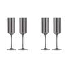 2x 2pc Tempa Verity Champagne Crystal Glass Set - Smoke