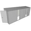 Build-A-Shed 1.2 x 5.2 x 2.0m Tunnel Shed Tunnel Hinged Door with 2 Sliding Side Doors - Zinc