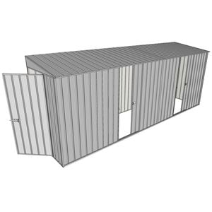 Build-A-Shed 1.2 x 5.2 x 2.0m Tunnel Shed Tunnel Hinged Door with 2 Sliding Side Doors - Zinc