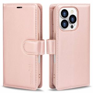 Tough On for Apple iPhone 16 Pro Max Flip Wallet Leather Case Rose Gold