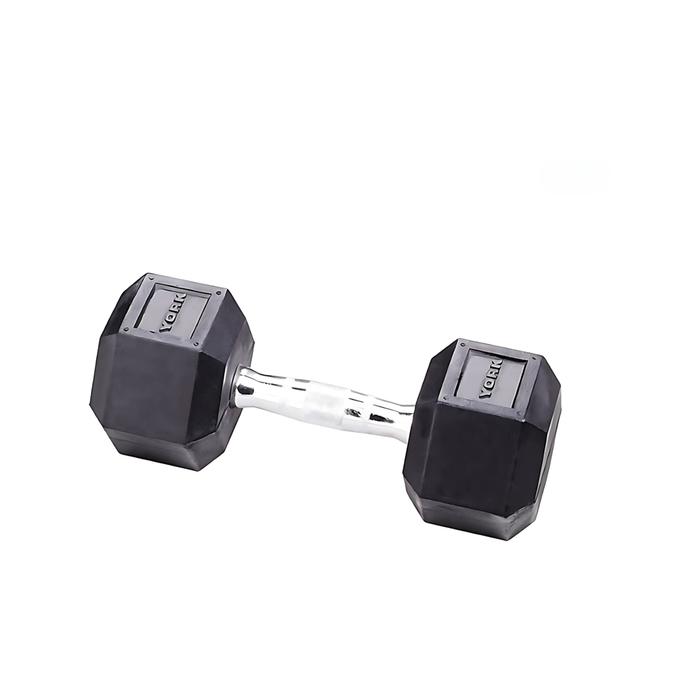 York 40KG Rubber Hex Dumbbell Single