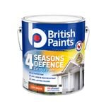 British Paints 4 Seasons Low Sheen White Exterior Paint - 4L
