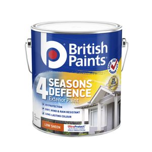 British Paints 4L White Low Sheen 4 Seasons Exterior Paint - 4L
