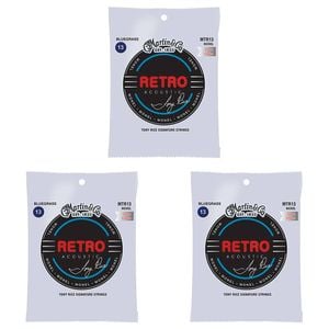 3PK Martin Guitar MMTR13 Retro 6 Strings T Rice Monel WD Bluegrass Gauge