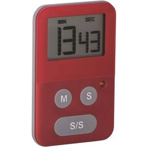 Avanti Digital Display Slim Timer Kitchen Cooking/Baking Alarm Clock w/Light Red