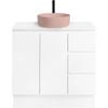 CIBO 900mm White Nordic Full Height Bathroom Vanity With Pale Pink Countertop Basin