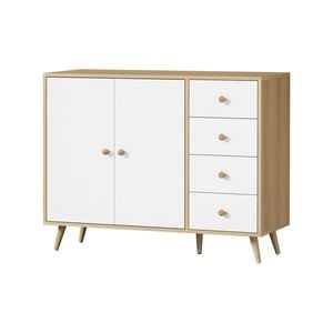 Oikiture Buffet Sideboard Cabinet 4 Drawers Storage Cupboard