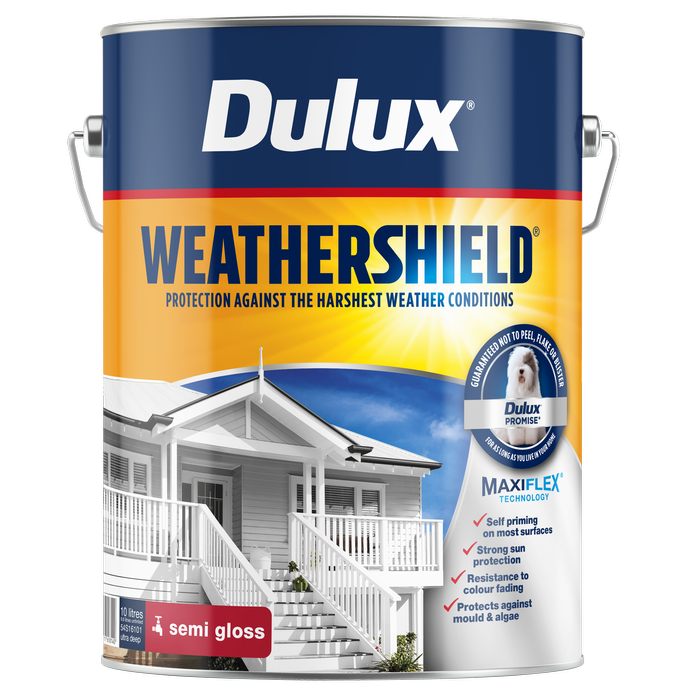 Dulux 10L Ultra Deep Exterior Paint Weathershield Semi Gloss