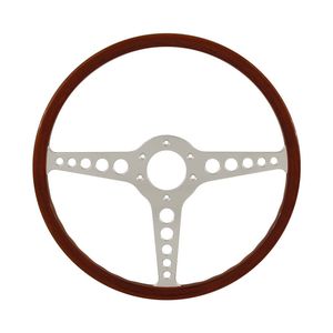 Classic 3 Spoke 15 Inch Wood Rim Steering Wheel suits Jaguar E-Type XKE