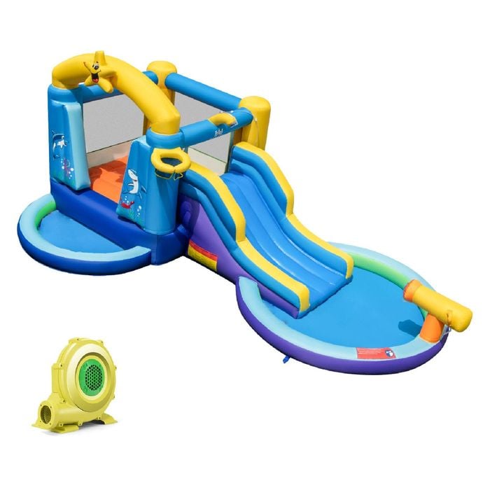 Costway Inflatable Jumping Castle Wet Dry Bounce House Water Slide W/680w Blower