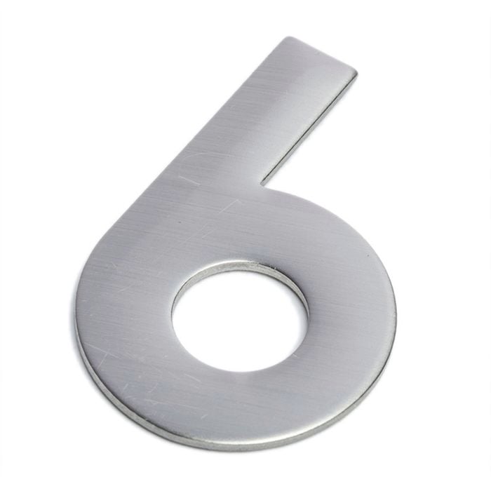Sandleford 75mm 6 Stainless Steel Self Adhesive Numeral