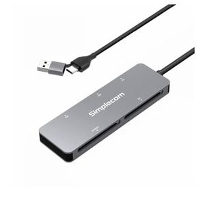 Simplecom Cr407 5-slot Superspeed Usb 3.0 And Usb-c To Cfast/cf/xd/sd/microsd Card Reader