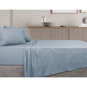 Algodon Single Bed Fitted Sheet Set 300TC Cotton Faded Denim