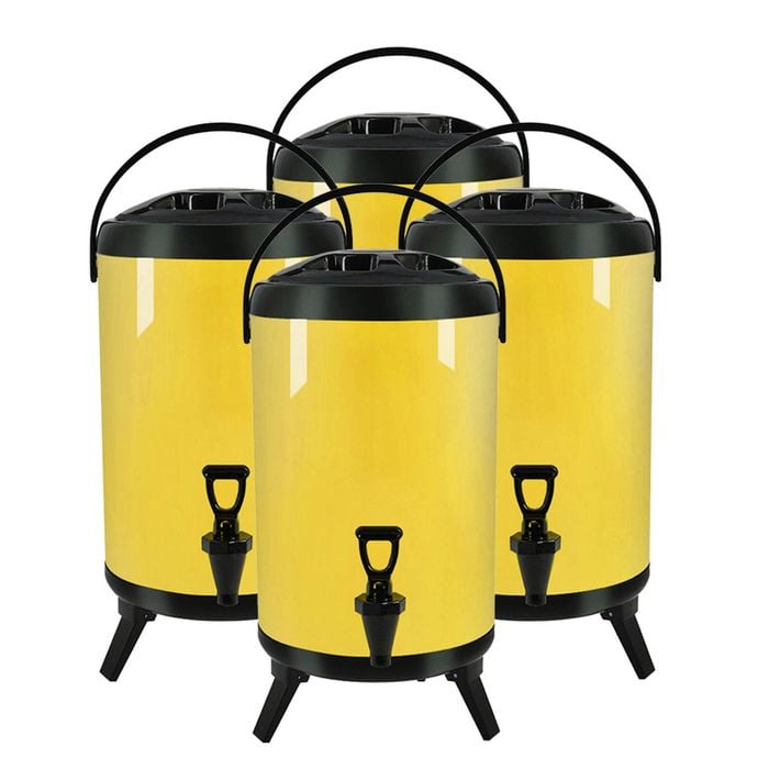 SOGA 4X Stainless Steel Insulated Beverage Dispenser with Tap 18L Yellow